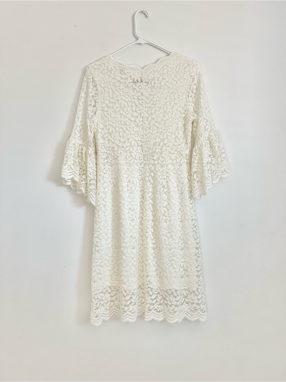 Shyanne Western Lace Mini Dress Romantic Boho Festival Sheer Bell Sleeve Fairy M - Picture 4 of 13